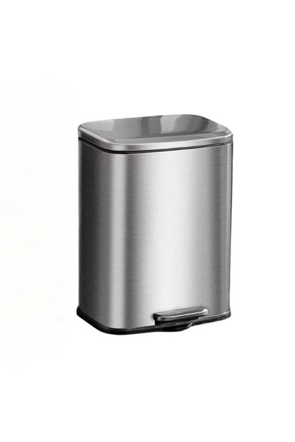 13L Stainless Steel Pedal Trash Can Brushed Silver, Soft-Close Lid