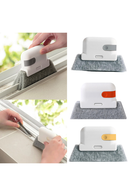 3-Pack Window Groove Cleaning Brush Set with Removable Scraper Gap Crevice Cleaner Tool