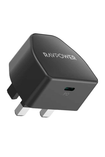 شاحن حائط RP-PC1041 PD بقوة 20 وات مع منفذ واحد من النوع C، أسود