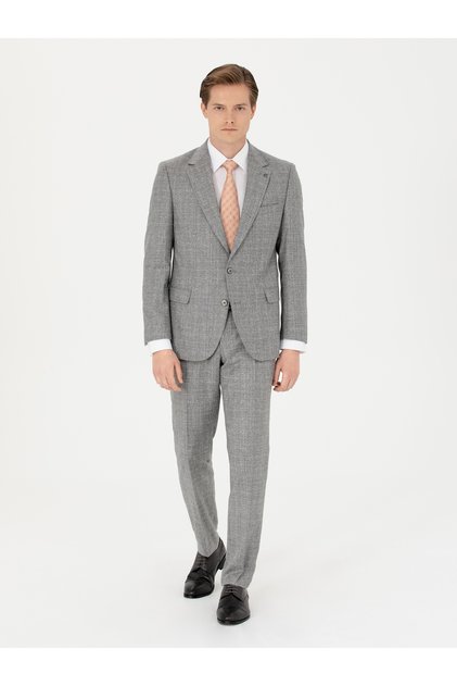 Gray Slim Fit Wool Suit 50272638-Vr024