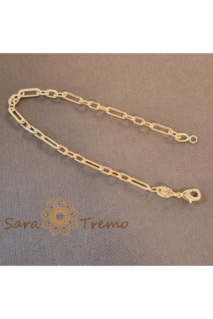 Brățară unisex placată cu aur Tucson – Model modern 3-în-1 cu zale dreptunghiulare, 19 cm