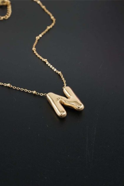 Women's 316 L Stainless Steel Balloon Letter Necklace N