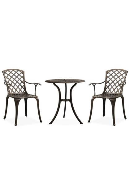 3 Piece Bistro Set Cast Aluminium Bronze