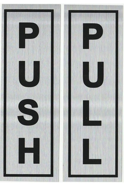 YU WELL Push Pull Sign Stickers Self Adhesive Push & Pull Signage Board Glass Door Sticker