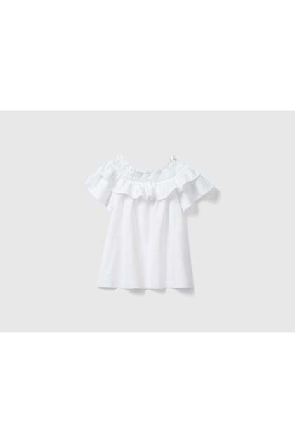 Girls' Ruffled Neck T-Shirt