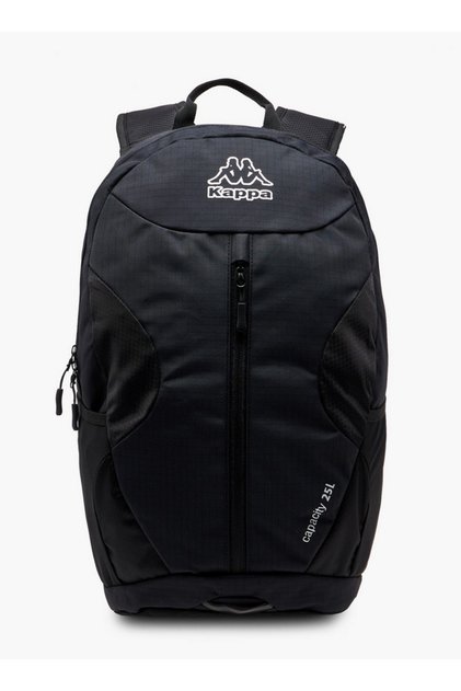 Logo Print Backpack with Adjustable Straps and Zip Closure - 16x27x46 cm