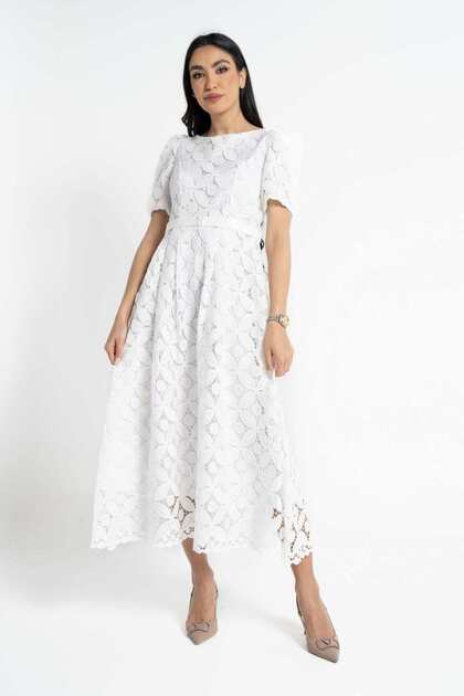Floral Short Sleeve Midi Dress
