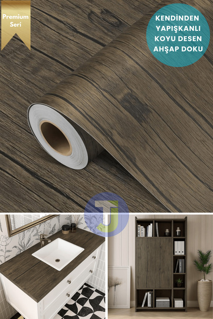 Premium Seri Kendinden Yapışkanlı Ahşap Desenli PVC Kaplama – 60cmx100cm