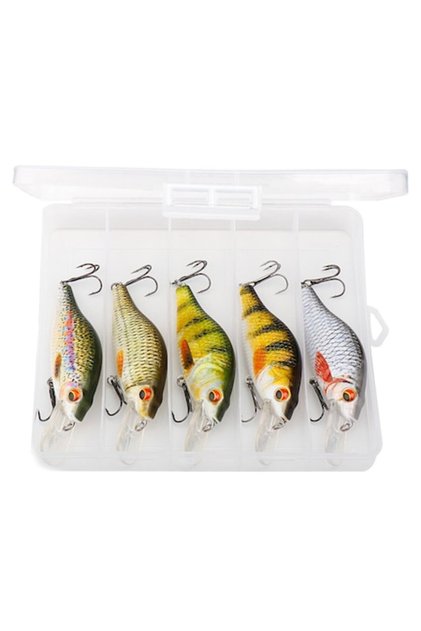 Set 5 Voblere FISHINGBOX FACE PESCUITUL MAI BUN, 9cm 22.3g