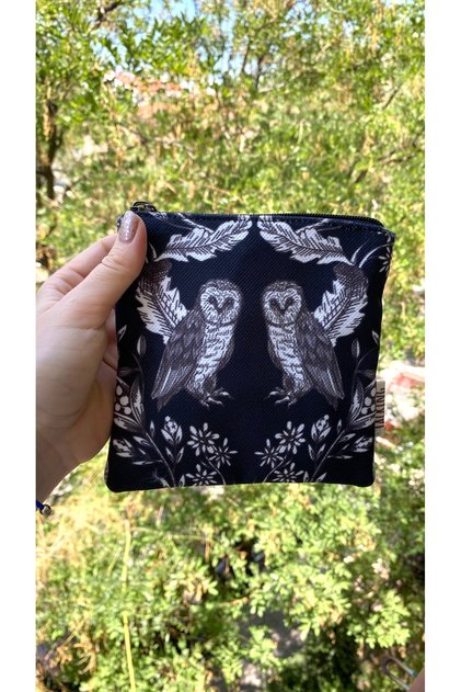 Mini Wallet with Gothic Print