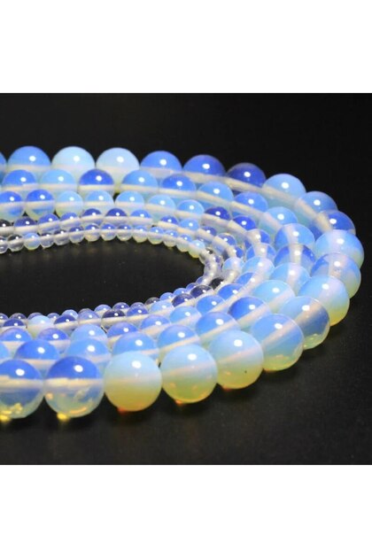 6mm approx 62pcs Charm Natural Stone Beads White Opal Round Loose Spacer Beads for Jewelry Making DI