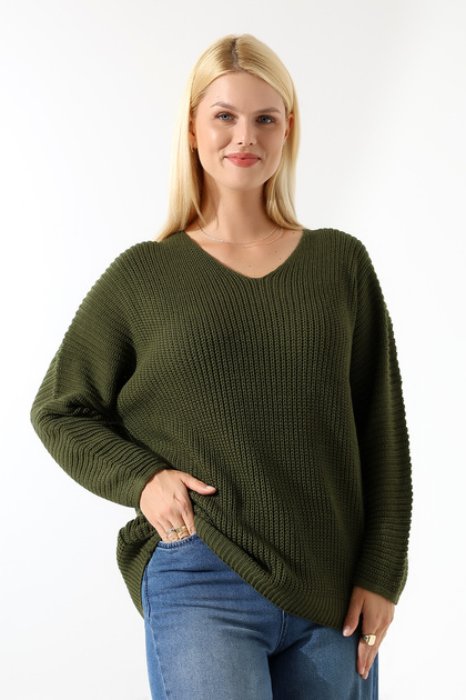 Women's Oversize V-Neck Knitwear Sweater