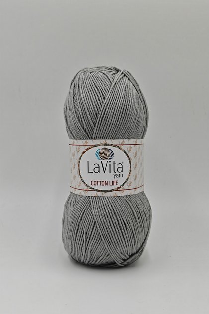 Cotton Life Hand Knitting Yarn 50% Cotton 50% Acrylic 100Gr (6041 Gray)