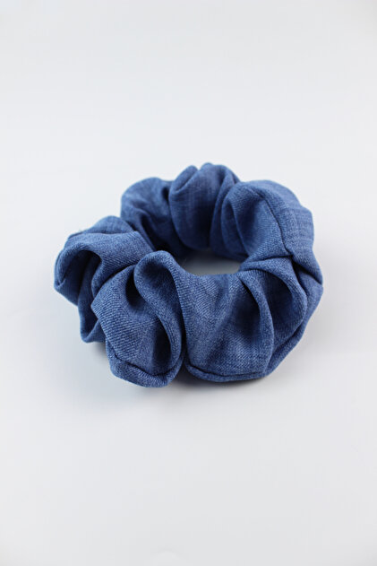 Soft Denim Fabric Rubber Buckle Bagel Buckle - Denim Blue