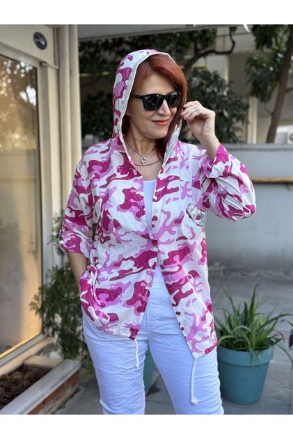 Camouflage Viscose Hooded Shirt