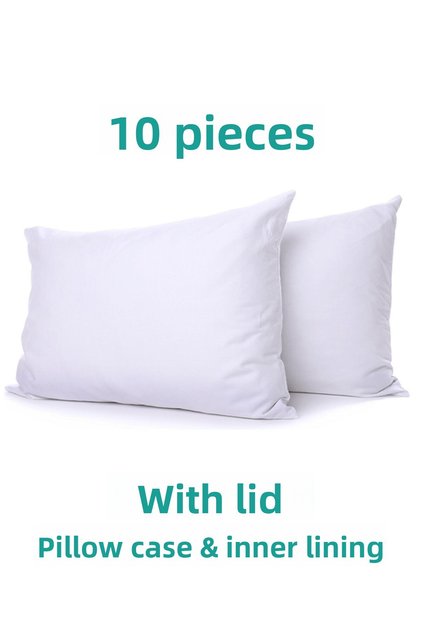 10-Piece Pillowcase with Cotton Cover White Color 50X70 cm