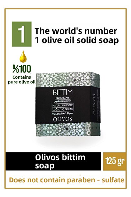 Natural Bıttım and Olive Oil Solid Soap Bıttımlı Hand Soap Intensive Moisturizing 125 gr