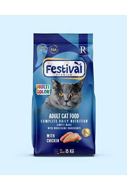 FESTİVAL Yetişkin Kedi Maması Tavuklu Renkli - Adult Cat Food