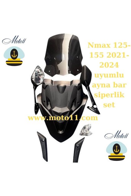 Nmax 125/155 2021-2024 Modifiye Katlanır Ayna Spoiler ve Siperlik Cam Seti | Moto11