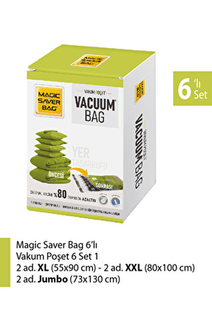 バッグセット Magic Saver Bag 8'li Vakumlu Poşet Set-1 - Fiyatı, Yorumları
