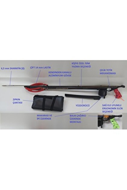 Diverman Zıpkın 110cm 2.nesil Çift Lastikli Makaralı Açık Kafa