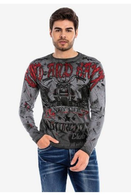 Cl455 Paint Printed Biker Sweatshirt