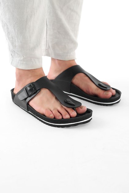 Black Men's Flip Flops
