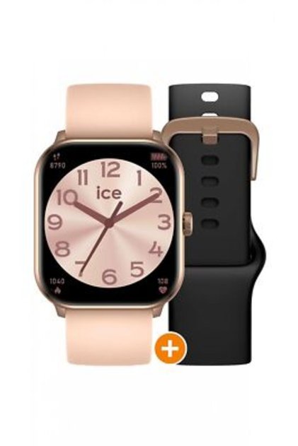 pink smartwatch 022250 + black silicone strap