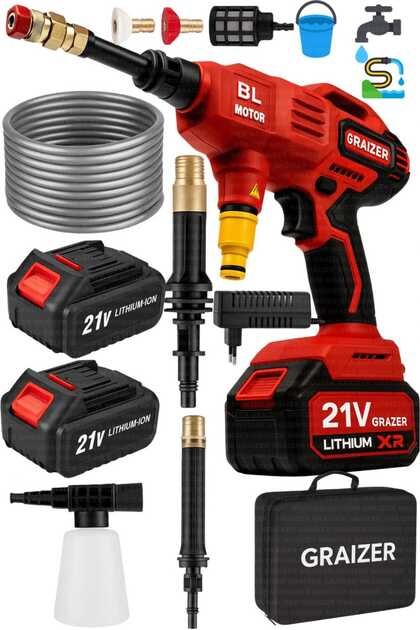 Graizer Alman K 21 V 3.0 Ah Çelik Piston Kömürsüz Şarjlı Oto Araba