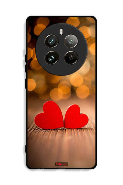 غطاء حماية لهاتف Realme 12 Pro Plus 5G بتصميم قلبين جميلين