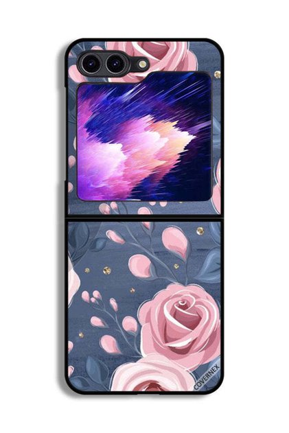 غطاء حماية لهاتف Samsung Galaxy Z Flip6 بنقشة الورود والأوراق
