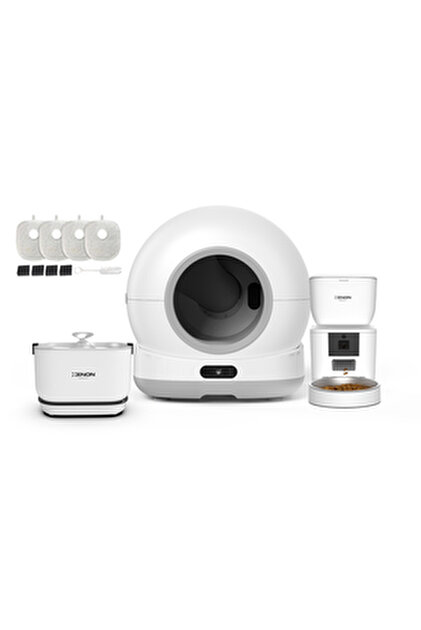 ポニー　電気釜 Xenon Smart Akıllı Otomatik Kedi Tuvaleti Kameralı, Çelik Mama