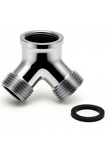 Y Fork Connection Apparatus + Gasket for Washing Machine Faucet | 3/4” Inlet Water Dispenser
