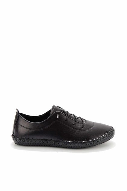 Black Genuine Leather Women's Casual Shoes K01272000403