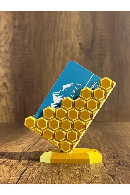 Modern Hexagon Business Card Holder - Gold