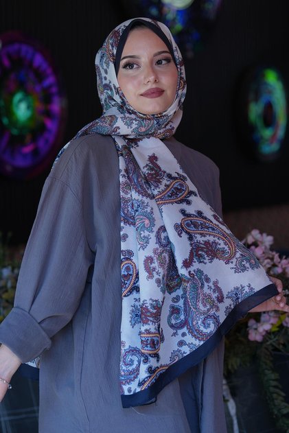 Paisley Pattern Beige Soft Cotton Shawl