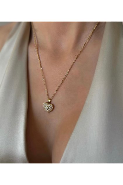 Steel Necklace Anti-Tarnish Anti-Allergic Heart Figure (2 Years Importor Warranty)