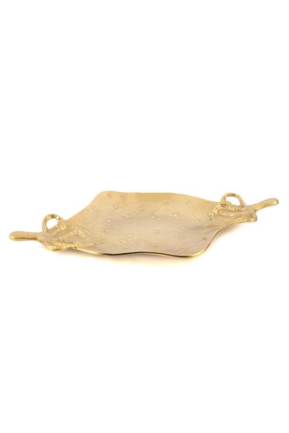 Gold Polyp Metal Dekor Tabak 55x37cm
