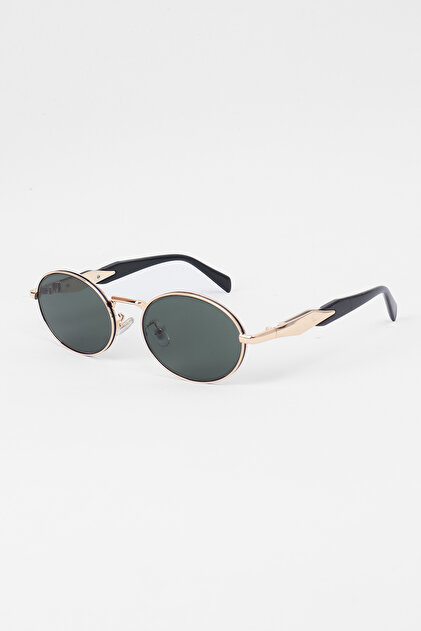 Kapin Claw Metal Detaylı Oval Unisex Güneş Gözlüğü - Gold Çerçeve