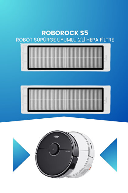 Roborock S5 Robot Süpürge Uyumlu 2'li Hepa Filtre