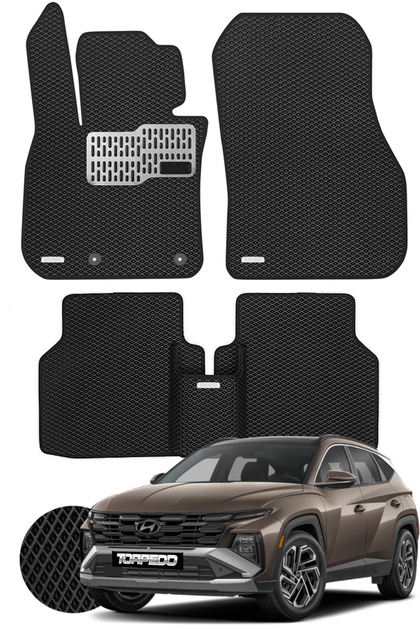 Hyundai Tucson 2021 ve Sonrası Uyumlu Hücreli Premium Eva Paspas Seti Tam Set Paspas Takımı Siyah