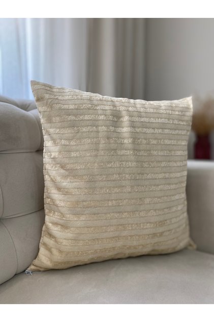 Beige Color Shiny Throw Pillow Case 45X45 cm