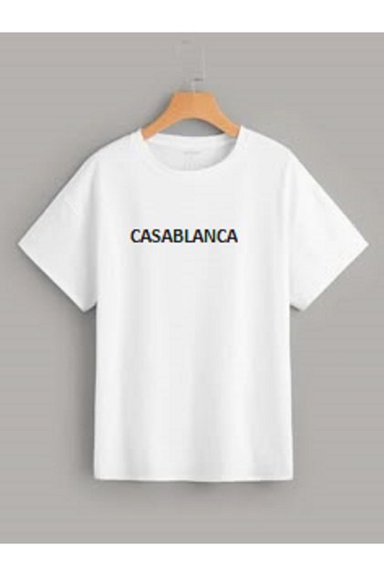 Oversize Casual Fit Casablanca on Printed Unisex Cotton T-Shirt