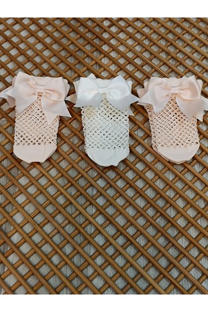 Children's 3-Piece Socks with Mesh Ribbon