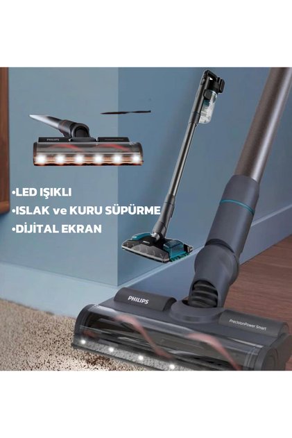 ISLAK ve KURU SÜPÜRME Kablosuz Dikey Elektrikli Süpürge Led Işıklı