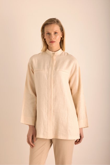 Judge Collar Linen Shirt