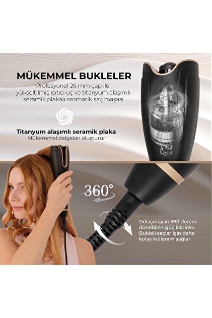 Fabcio AirWave Otomatik Dijital Ekranlı Saç Bukle Maşası - Fiyatı