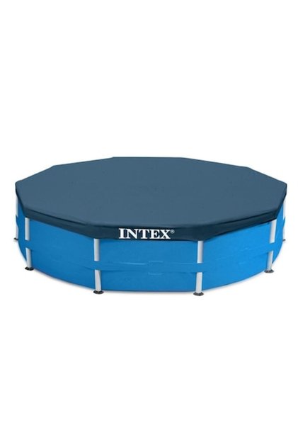 Покривало за басейн с рамка, INTEX, 457 см, тъмносиньо