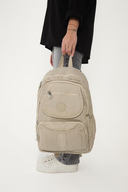 Water Resistant Crinkle Fabric Multi-Compartment Laptop School and Travel Backpack 3061