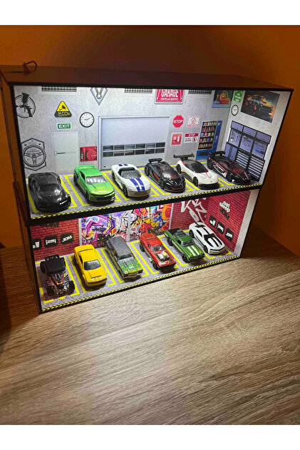 lologames Hot Whells Led Işıklı 2 Katlı Garaj – 1:64 Ölçekli Araba